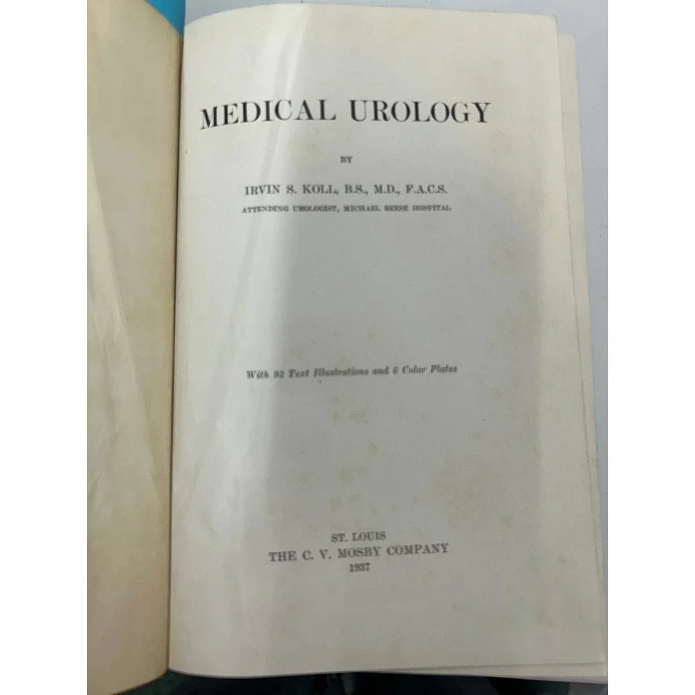 Medical Urology Irvin S Koll 1937 Illustrated Edition Mosby‎